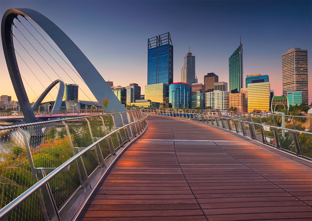 Cityscape del centro di Perth