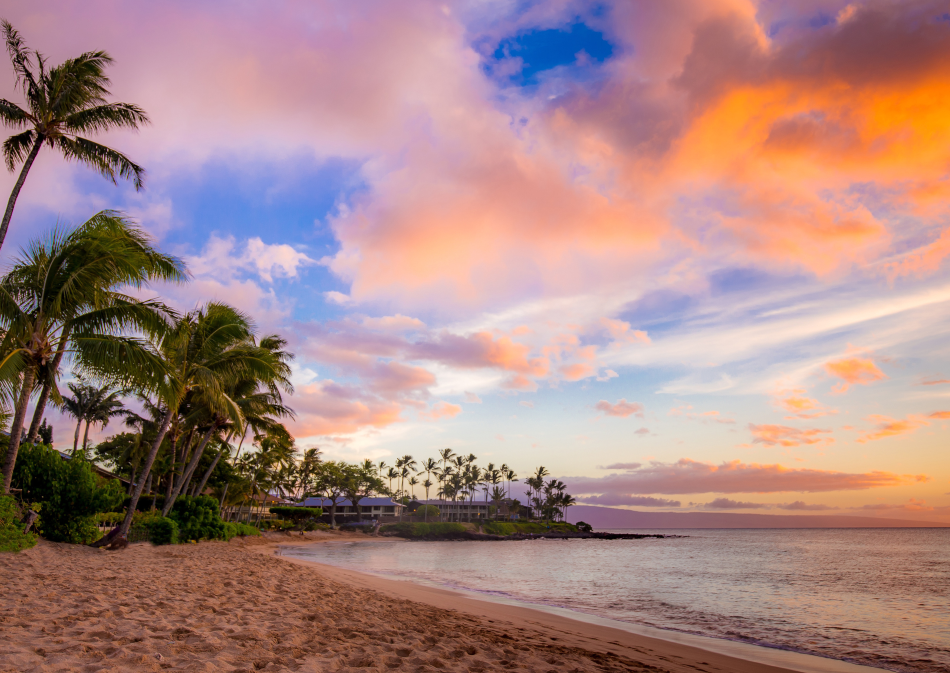 maui-tramonto-spiaggia-palme-oceano