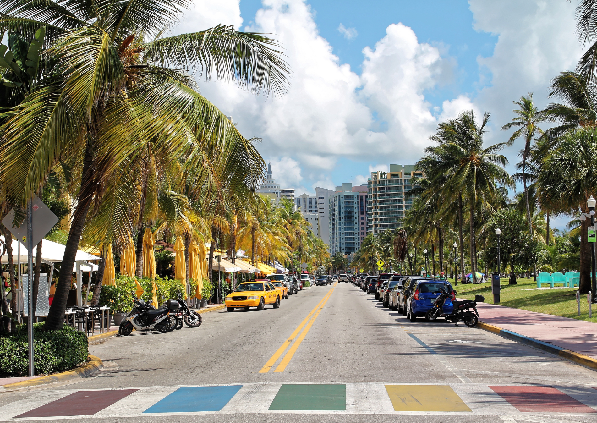 miami-ocean-drive-palm-trees-street-life